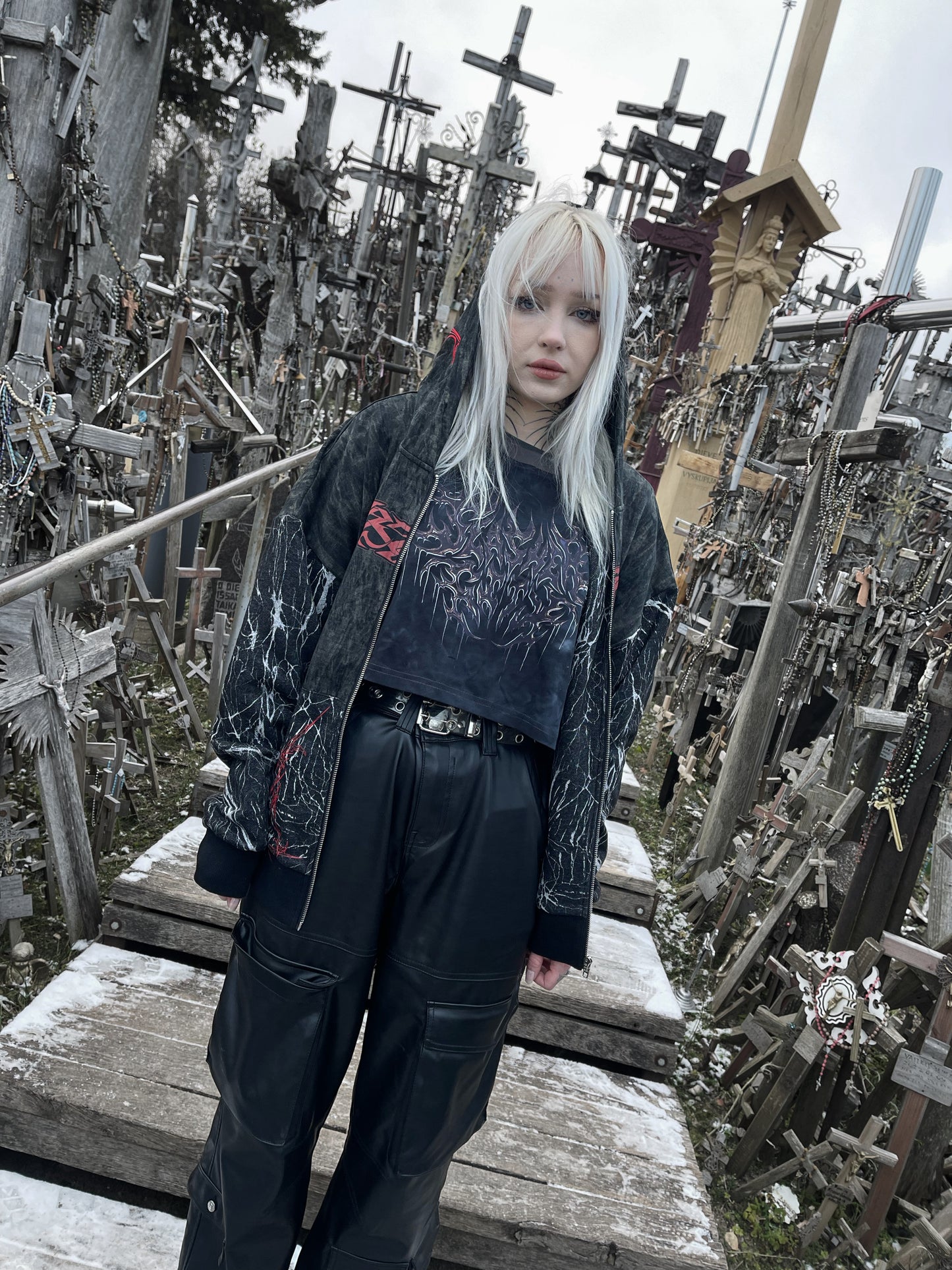 "nightmare" zipper hoodie