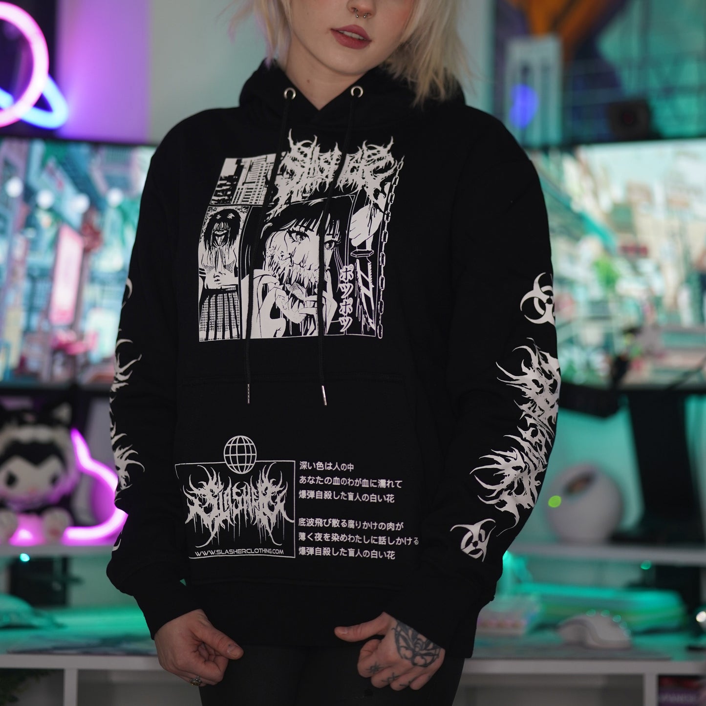 "Smile" Hoodie by Runabyte x Slasher